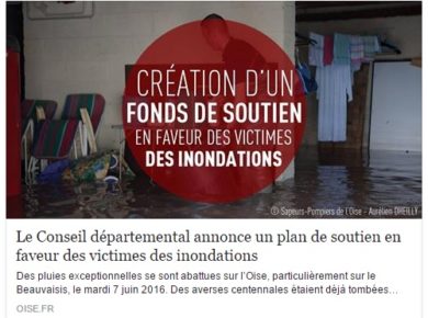 Le Conseil Départemental s’engage en faveur des victimes des inondations
